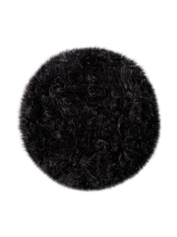 Hochflor Teppich Shaggy waschmaschinenwaschbar Einfarbig in Schwarz