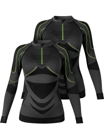 normani 2 x Funktionsunterhemd Langarm Shirt Skiunterwäsche für Damen in Grün