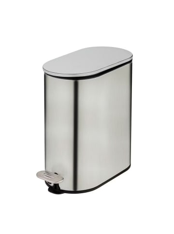 Wenko Badmülleimer COLLUNGO, 5 Liter in Silbern, (B) 14 x (H) 28,5 x (L) 29,5 cm
