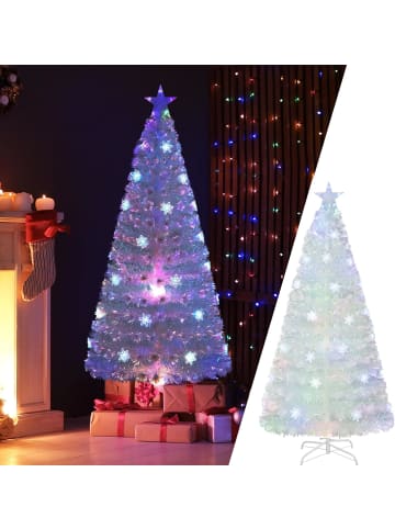 COSTWAY Künstlicher Weihnachtsbaum LED in Weiß