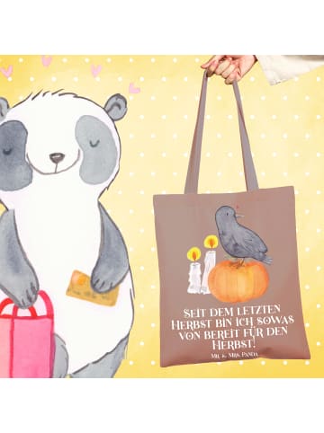 Mr. & Mrs. Panda festivaltasche Herbstvorfreude mit Spruch in Braun Pastell
