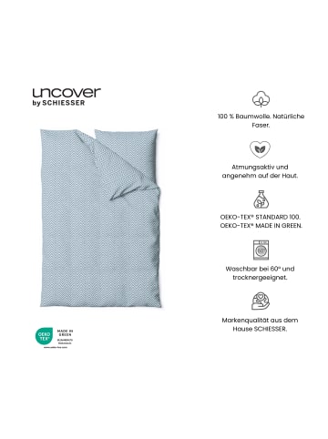 UNCOVER BY SCHIESSER Renforcé-Bettwäsche-Set Grebur in Hellblau