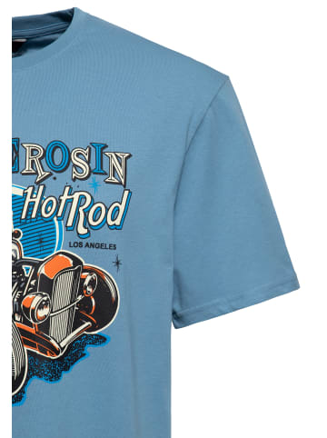 King Kerosin King Kerosin Print T-Shirt Hot Rod in hellblau