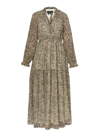 faina Maxikleid Mit Leoprint in Hellbeige Mehrfarbig