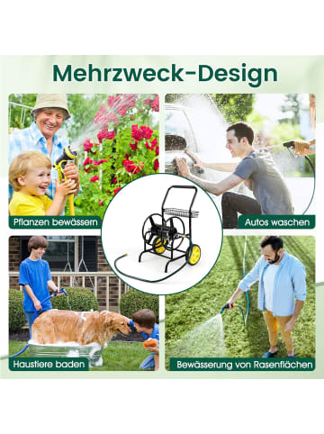 COSTWAY Schlauchwagen Metall in Schwarz