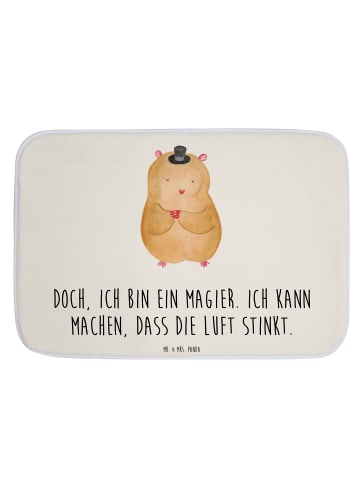 Mr. & Mrs. Panda Duschmatte Hamster Hut mit Spruch in Weiß