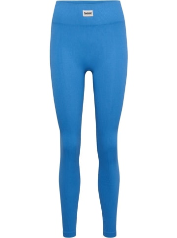Hummel Leggings "Pulse Seamless Rib Mw Tights" in Blau