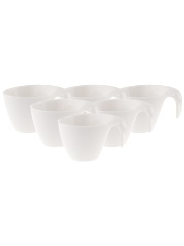 Villeroy & Boch 6er Set Frühstückstassen Flow in Weiß 250 ml in weiß