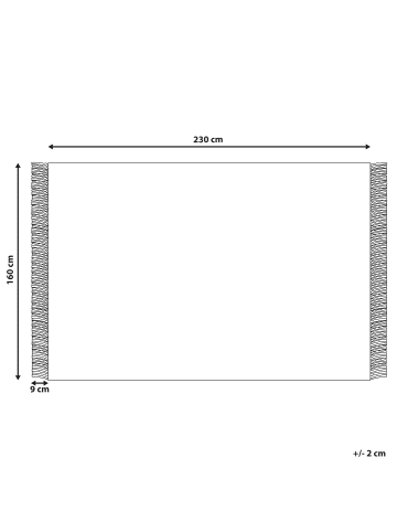 Beliani Kurzflor EMIRLER in Weiß/Schwarz/Braun - (W) 160 x (H) 1 x (L) 230 cm