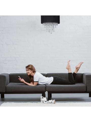 relaxdays Deckenlampe in Schwarz/ Silber - Ø 40 cm