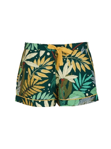 Cyberjammies Gabrielle Palm Leaf Shorts in dark green