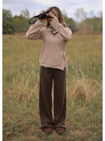 SASSYCLASSY Loungewear Hose mit geradem Bein in Braun