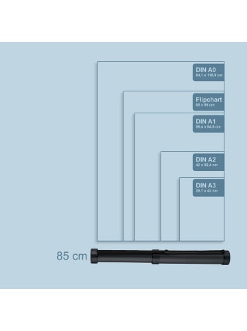 relaxdays Posterrolle in Schwarz - (H)51-85 x Ø 9 cm