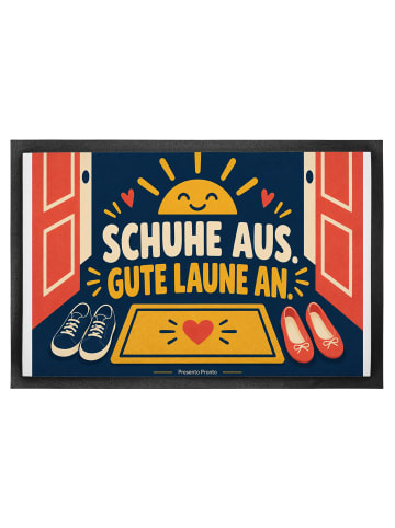 Mr. & Mrs. Panda Fußmatte Schuhe ordentlich Design mit Spruch in Weiß