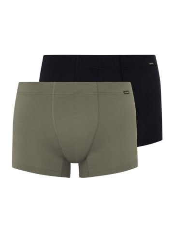 Hanro 2er-Pack Retro Boxershorts Cotton Essentials in antique green/ebony