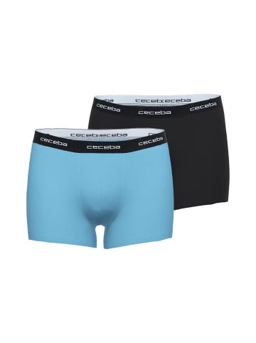 CECEBA Boxershort 2er Pack in Hellblau/Schwarz