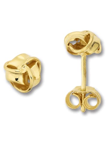 ONE ELEMENT  Knoten Ohrringe   Ohrstecker aus 333 Gelbgold in gold