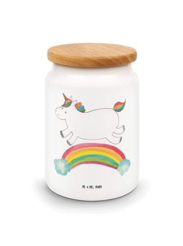 Mr. & Mrs. Panda Vorratsdose Einhorn Regenbogen ohne Spruch in Weiß