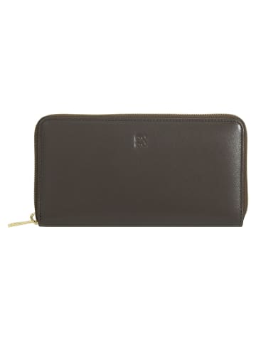 DuDu Geldbörse Leder 19 cm in coffee brown