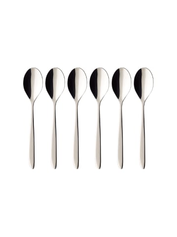 Villeroy & Boch 6er Set Kaffeelöffel SoftWave 14,6 cm in silber