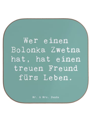Mr. & Mrs. Panda Glas-Untersetzer Spruch Bolonka Zwetna mit Spruch in Meeresbrise
