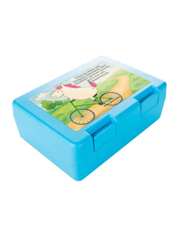 Mr. & Mrs. Panda Snackbox Einhorn Radfahrer Design mit Spruch in Weiß