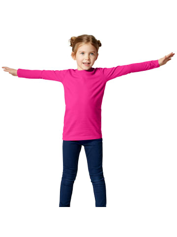 tectake Einfarbiges Langarm-Shirt für Kinder, pink