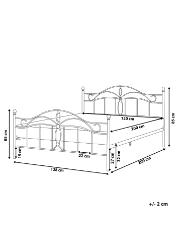 Beliani 2-tlg Doppelbett ANTLIA in Schwarz