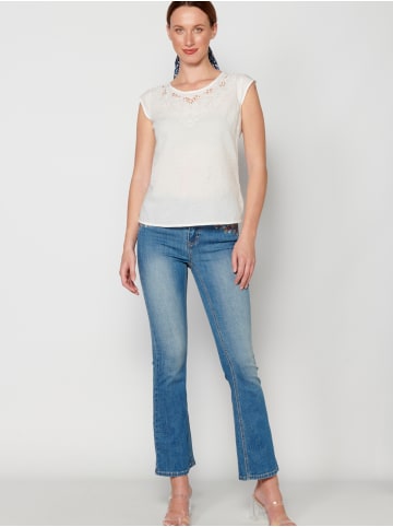 KOROSHI KURZÄRMELBLUSE in weiß