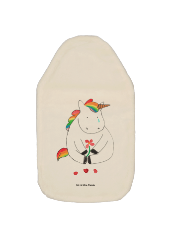 Mr. & Mrs. Panda Wärmflasche Einhorn Traurig ohne Spruch in Weiß