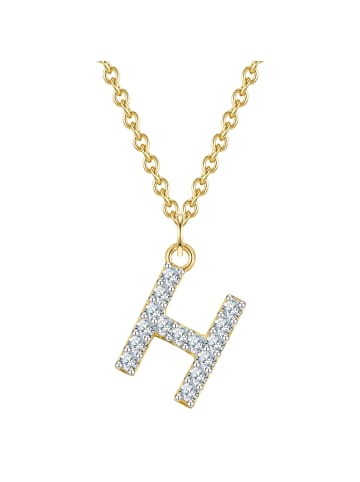 Glanzstücke München Halskette Buchstabe H Sterling Silber Zirkonia in gelbgold