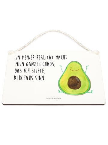 Mr. & Mrs. Panda Schild Avocado Glücklich mit Spruch in Weiß