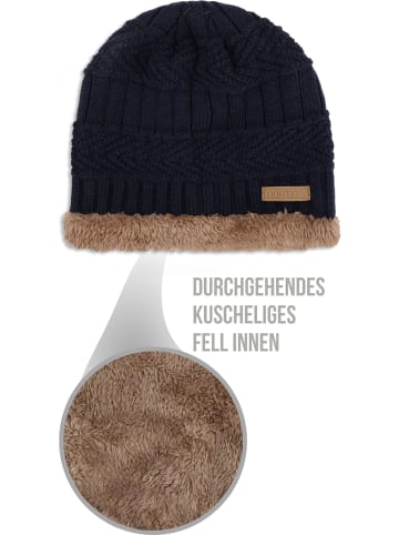 normani Winter Fellmütze Kebili in Marine/Braun