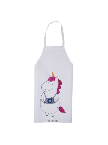 Mr. & Mrs. Panda Kochschürze Einhorn Fotograf ohne Spruch in Weiß