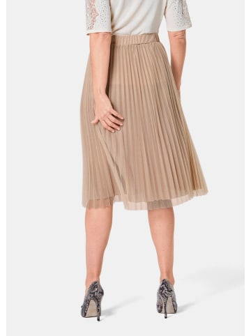 GOLDNER Festlicher Plisseerock aus schimmerndem Mesh in goldfarben