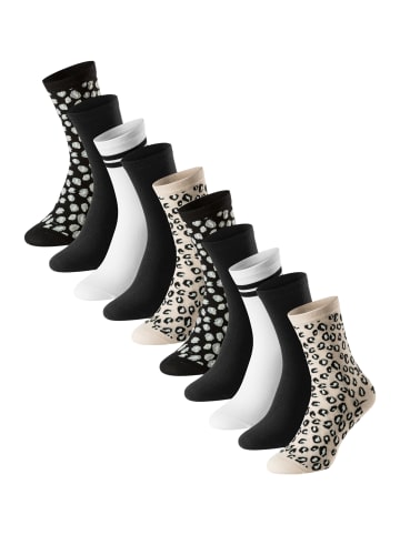 Schiesser Socken Bluebird in Schwarz / weiß / beige