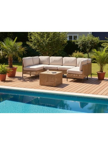 Beliani 7-tlg Lounge Set OMEGANA in Beige/Schwarz