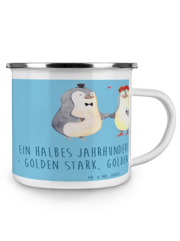 Mr. & Mrs. Panda Kaffeetasse 50. Hochzeitstag Goldene Hochzeit m... in Sky Blue