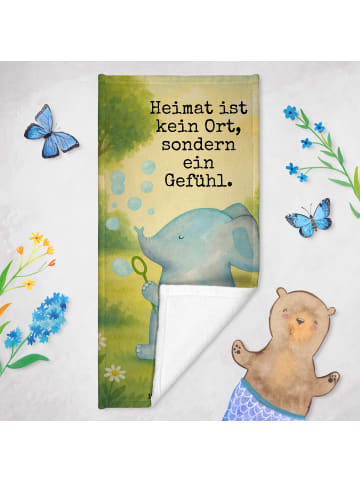 Mr. & Mrs. Panda Strandtuch Elefant Seifenblasen Design mit Spruch in Weiß