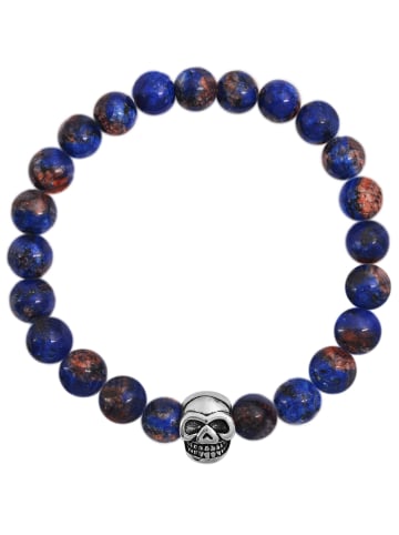 Adeliás Unisex Anhänger – Totenkopfanhänger aus Edelstahl in blau