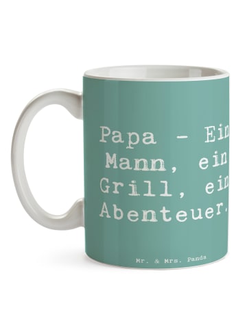 Mr. & Mrs. Panda Teetasse Spruch Papa Abenteuer mit Spruch in Meeresbrise
