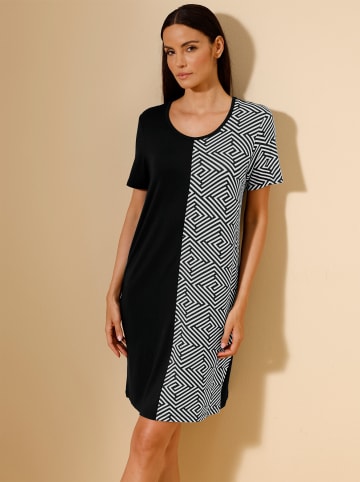 creation L Sleepshirt in schwarz-weiß-bedruckt