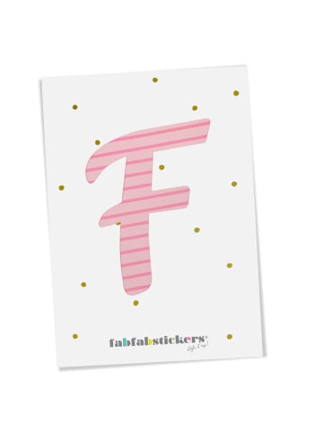 Fabfabstickers Buchstabe "F" aus Stoff in Pink-Mix zum Aufbügeln