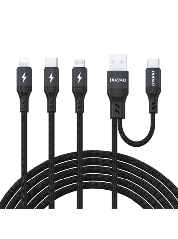 COFI 1453 Dudao L3W 66W USB-A/USB-C auf Lightning/USB-C/MicroUSB Ladekabel in Schwarz