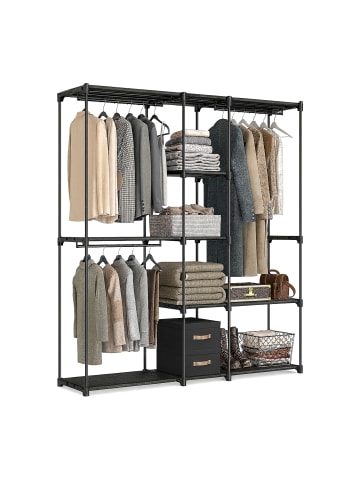 relaxdays Garderobe in Schwarz - (B)182 x (H)182 x (T)43 cm
