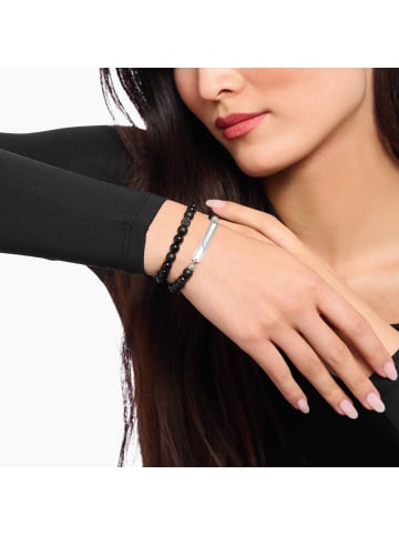 Thomas Sabo Bead-Armband Obsidian in silber, schwarz
