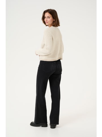 Kaffe Strickpullover KAellery Loose fit in Feather Grey/ Chalk Structure