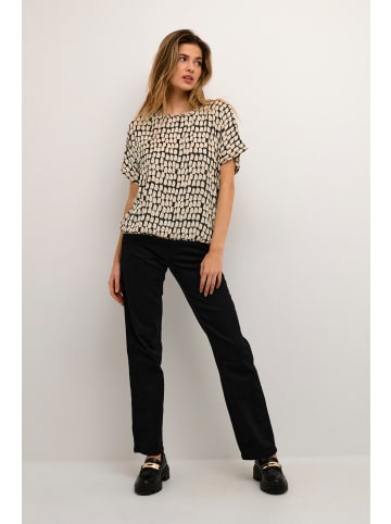 Kaffe Kurzarm-Bluse KAlokia Relaxed fit in Black_Sand Graphic Dot