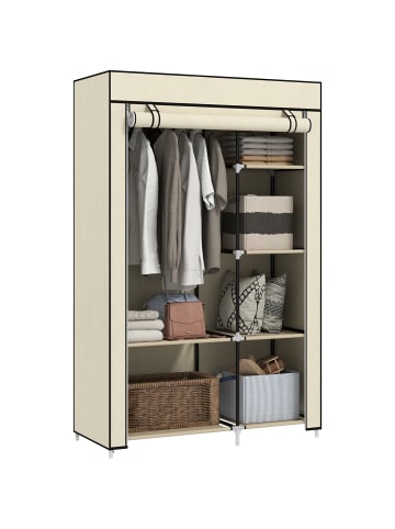 HOMCOM Stoffschrank in Cremeweiß 103L x 43B x 162,5H cm