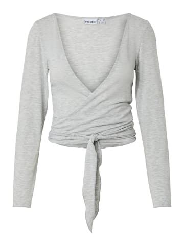 Pieces Wickeloberteil in Light Grey Melange